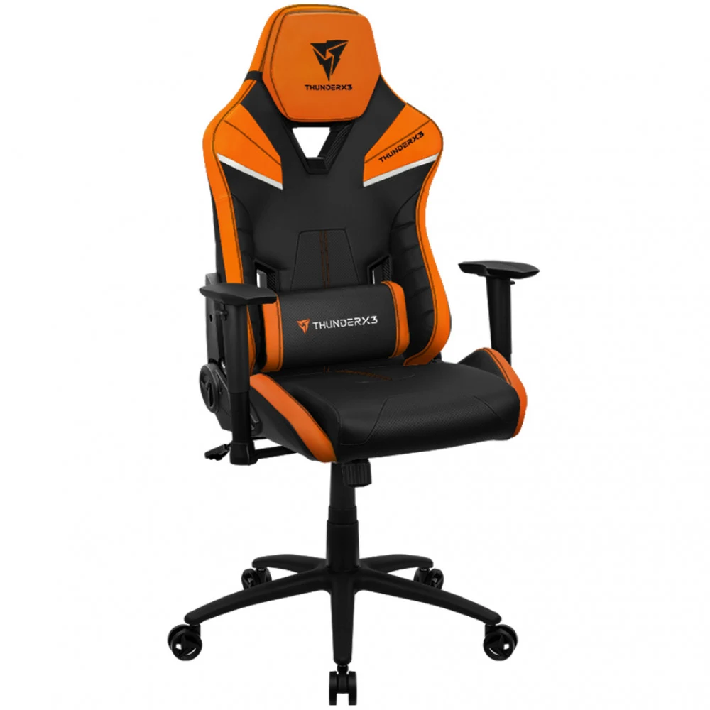 Игровое компьютерное кресло ThunderX3 TC5-Tiger Orange, Искусственная кожа PU AIR, Чёрно-Оранжевый