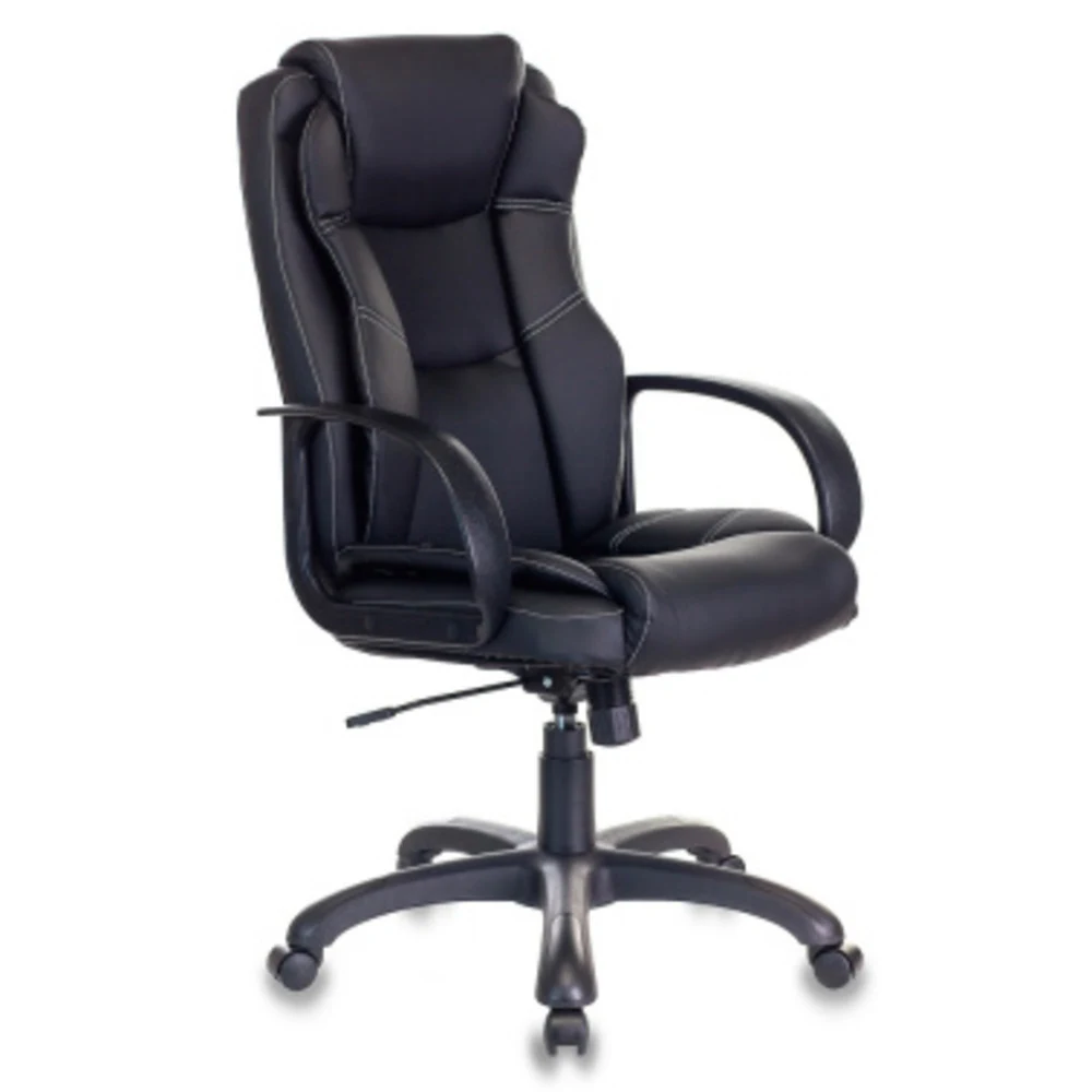 Кресло руководителя Бюрократ CH-839 черный Leather Black экокожа крестов. пластик