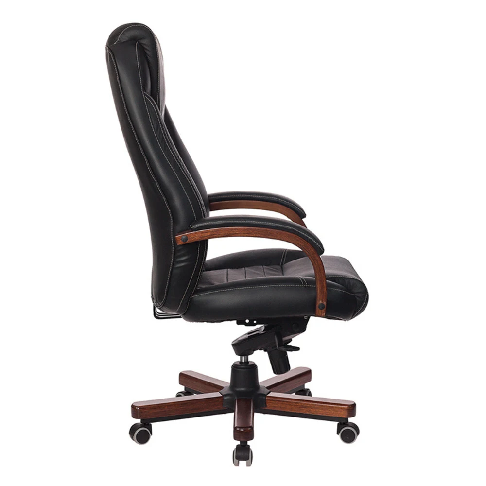 Кресло руководителя Бюрократ T-9923WALNUT/BLACK черный кожа крестовина дерево