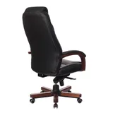 Кресло руководителя Бюрократ T-9923WALNUT/BLACK черный кожа крестовина дерево