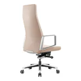 Кресло руководителя Бюрократ _JONS/BEIGE бежевый кожа крестовина алюминий
