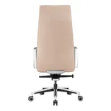 Кресло руководителя Бюрократ _JONS/BEIGE бежевый кожа крестовина алюминий