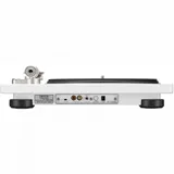 DENON Проигрыватель винила DP-450USB БЕЛЫЙ Проигрыватель пластинок со встроенным фонокорректором и USB-входом для оцифровки винила, пассиковый привод, алюминиевый тонарм, регулировка скорости 33 45