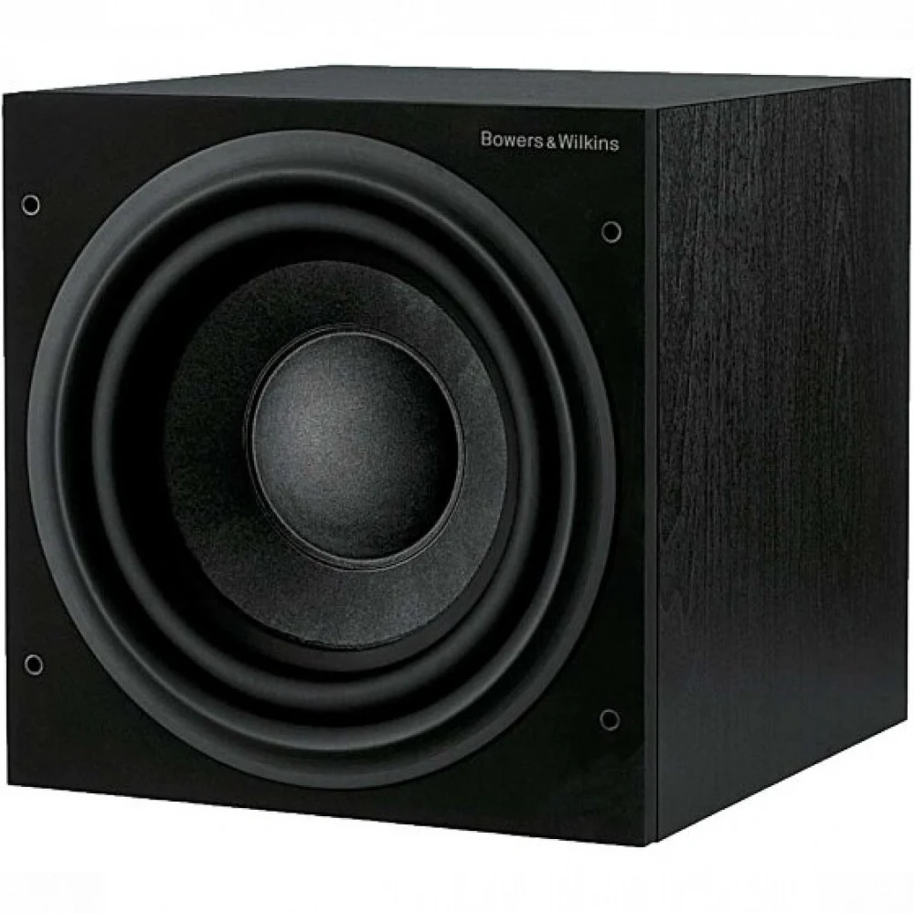 BOWERS & WILKINS Сабвуфер ASW610 ЧЕРНЫЙ Активный сабвуфер B&W ASW610 с системой коррекции АЧХ, средняя модель в линейке, мощность 400 Вт, линейные и акустические входы, габариты 310 x 310 x 375 мм,
