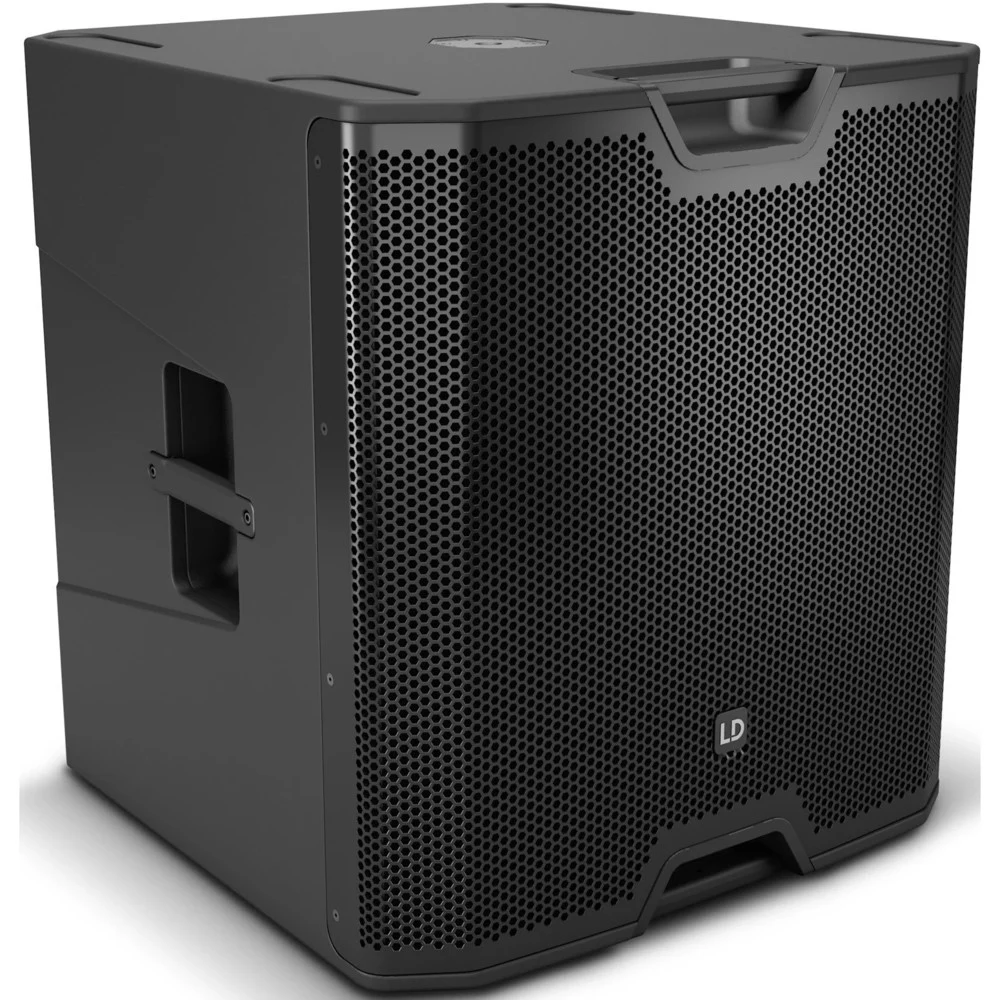 LD SYSTEMS Громкоговоритель LDICOASUB18A Активный сабвуфер 18". Мощность пиковая 2400 Вт, RMS 600 Вт, звуковое давление 133 Дб, Переключаемая полярность сигнала и регулируемая линия задержки до 10 м