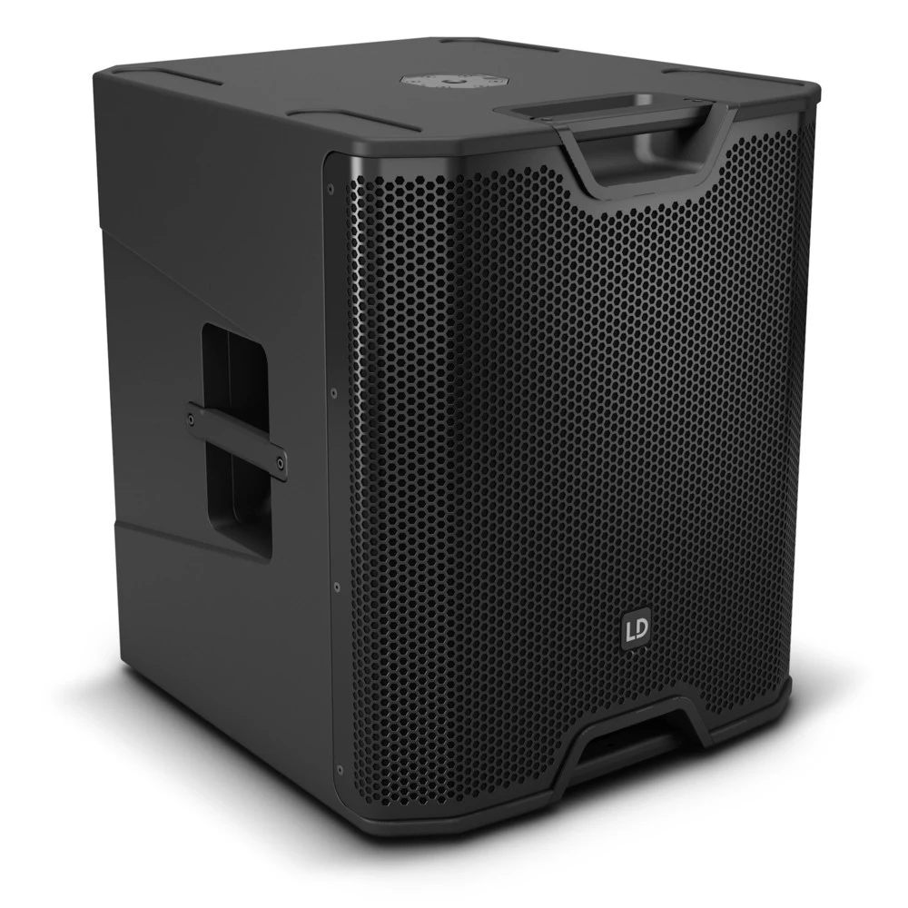LD SYSTEMS Громкоговоритель LDICOASUB15A Активный сабвуфер 15". Мощность пик. 1600 Вт, RMS 400 Вт, SPL 131 Дб, 18-мм. фанерный корпу, резьба M20. Шир. 510 мм, выс. 598 мм, глуб. 552 мм, масса 32,5 к