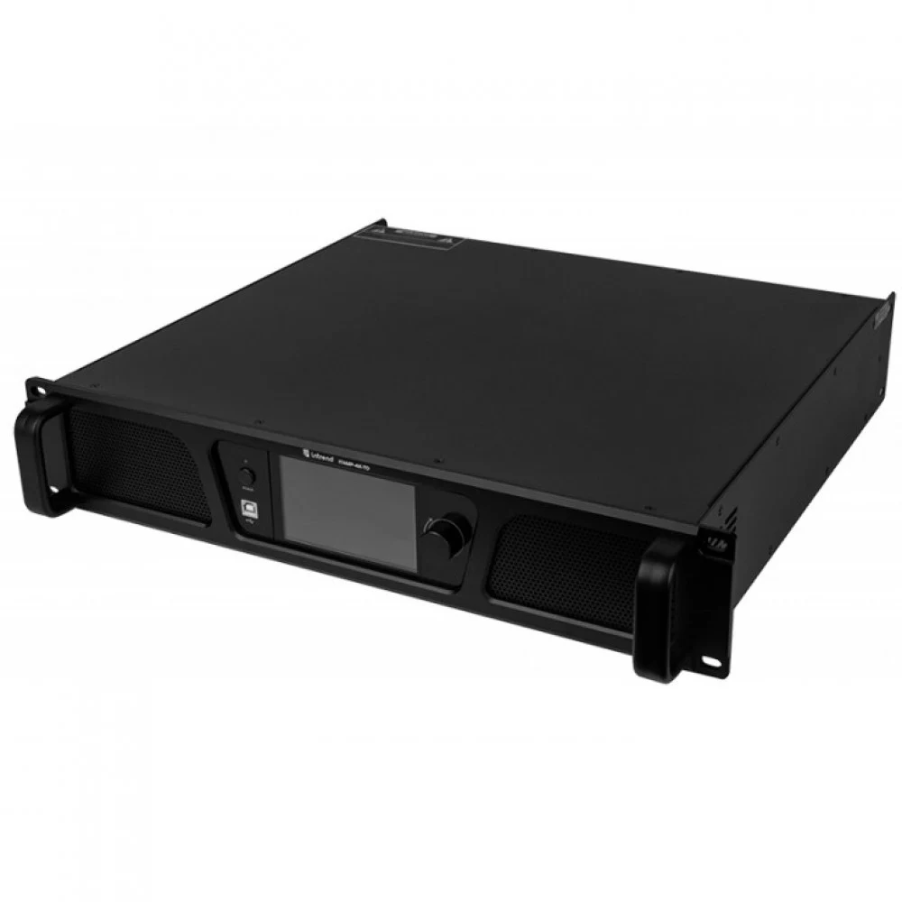 Усилитель Intrend [ITAMP-4x2K-TD] четырехканальный, 4x1500W/8Ом, 4x2400W/4Ом, 4x600/70V, мостовой режим: 2х4000W/8Ом 4х1250/100V, поддержка Dante, встроенный DSP