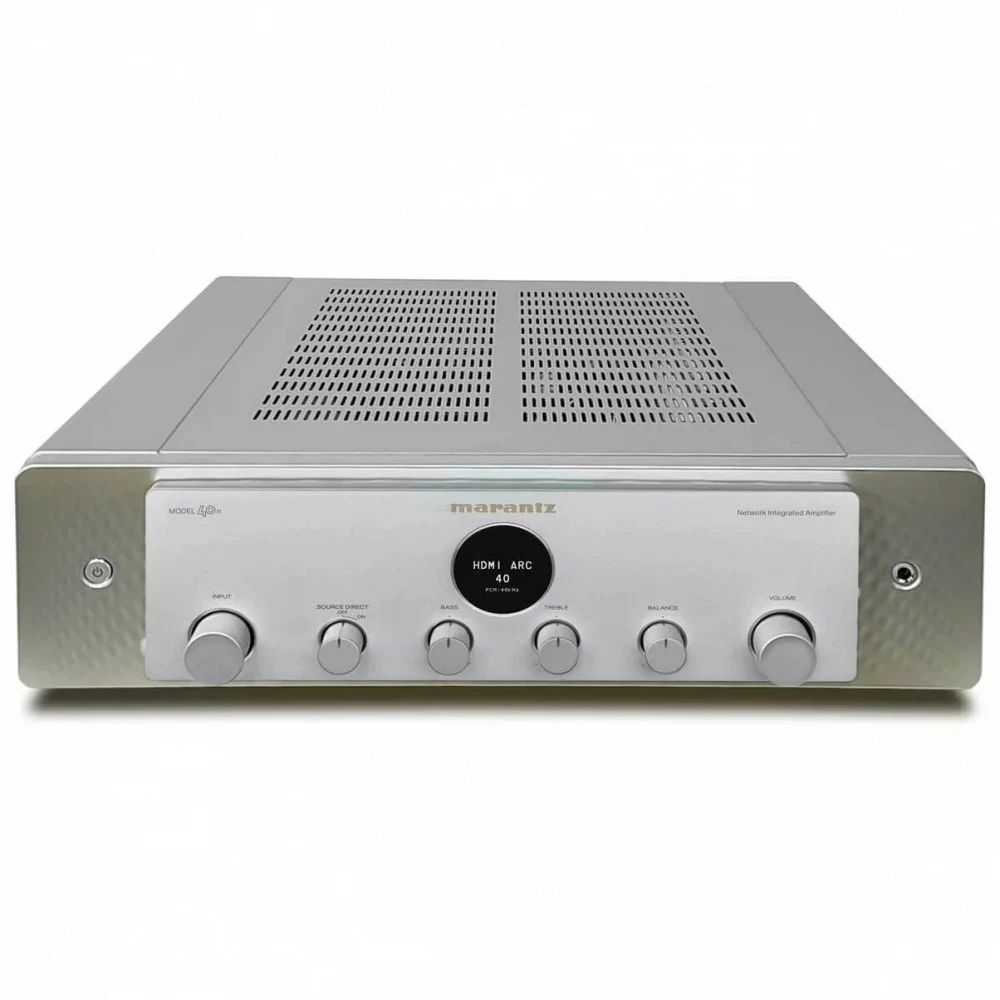 MARANTZ Усилитель MODEL40N СЕРЕБРО Усилитель 2 х 70 Вт (8 Ом), Диапазон частот 5 Гц – 100 кГц, Фонокорректор MM/MC, HEOS, Wi-Fi 2,4/5 ГГц, Bluetooth 5.0, AirPlay 2, Режим Source Direct, USB, Поддерж