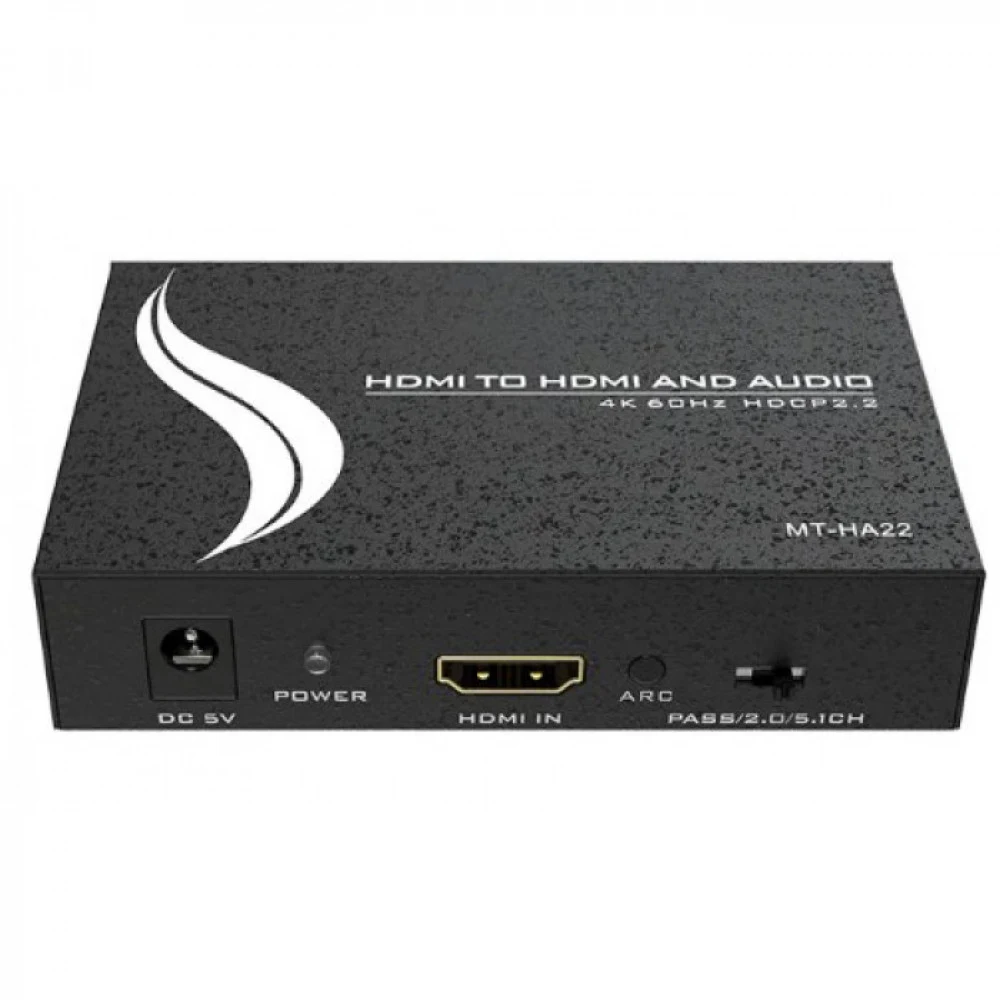 MAXON Деэмбеддер звука MT-HA22 Преобразователь, поддерживающий 1 вход HDMI, на выходе 1 аудио HDMI + Линейный выход RCA SPDIF+ R/L. Это обеспечивает возможность подключить аудио отдельно по аналогов
