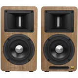 Колонки, Edifier, A80, 2.0, Bluetooth 5.0, 2x50 Вт, AUX, PC, USB, 20Гц - 80Гц, Регулятор басов на корпусе, Пульт ДУ, MDF, Коричневый