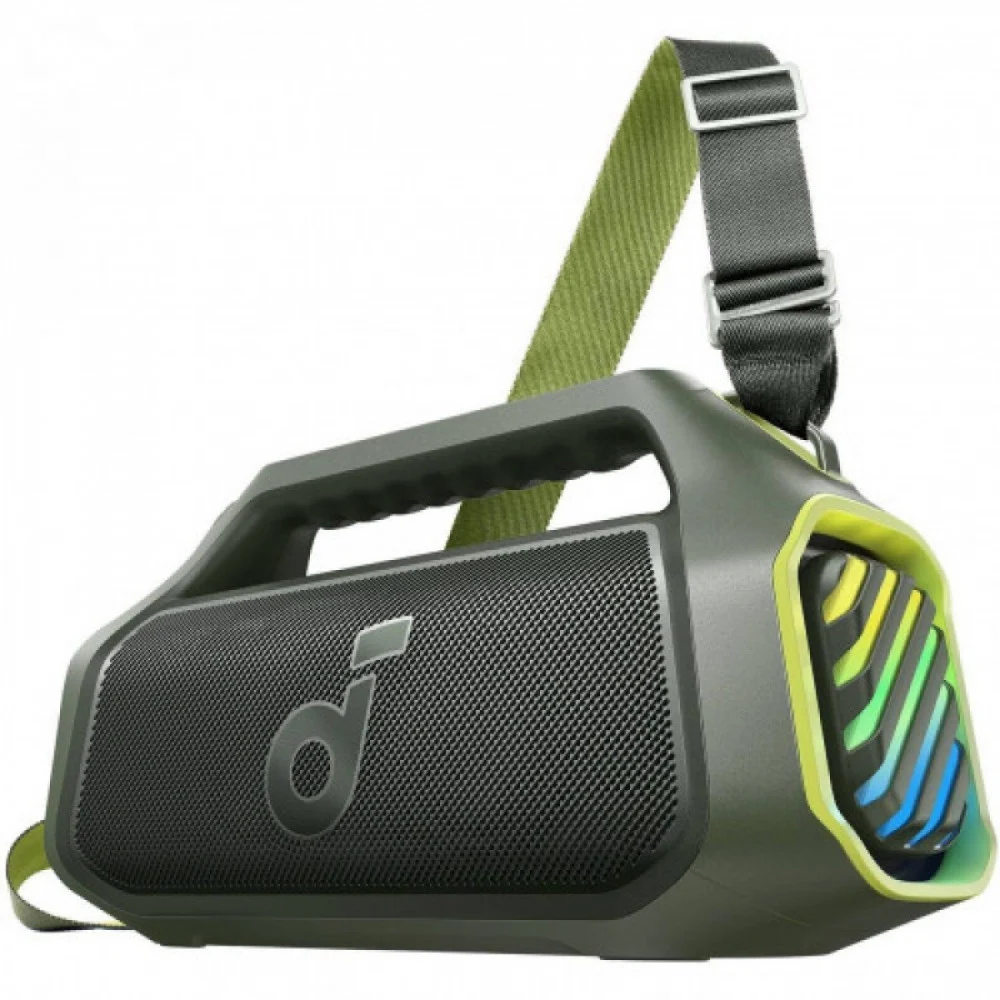 Портативная колонка, soundcore, Boom 2 Plus (A3134061), до 140 Вт, BassUp™ 2.0, 50 Гц – 20 000 Гц, Bluetooth 5.3, до 20 м, USB-C, IPX7 Зеленый