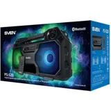 SVEN PS-520, черный, акустическая система 2.0, мощность 2x18 Вт (RMS), TWS, Bluetooth, FM, USB, microSD, LED-дисплей, ПДУ, встроенный аккумулятор