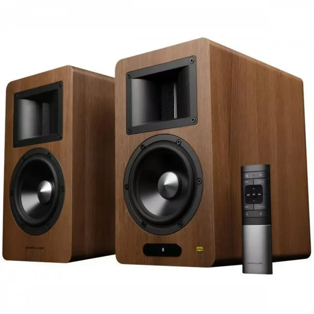 Колонки Edifier A200T (2.0), Walnut, 130Вт (2x10+2x55), 46Hz-20kHz, BT, AUX, Optical, Coaxial