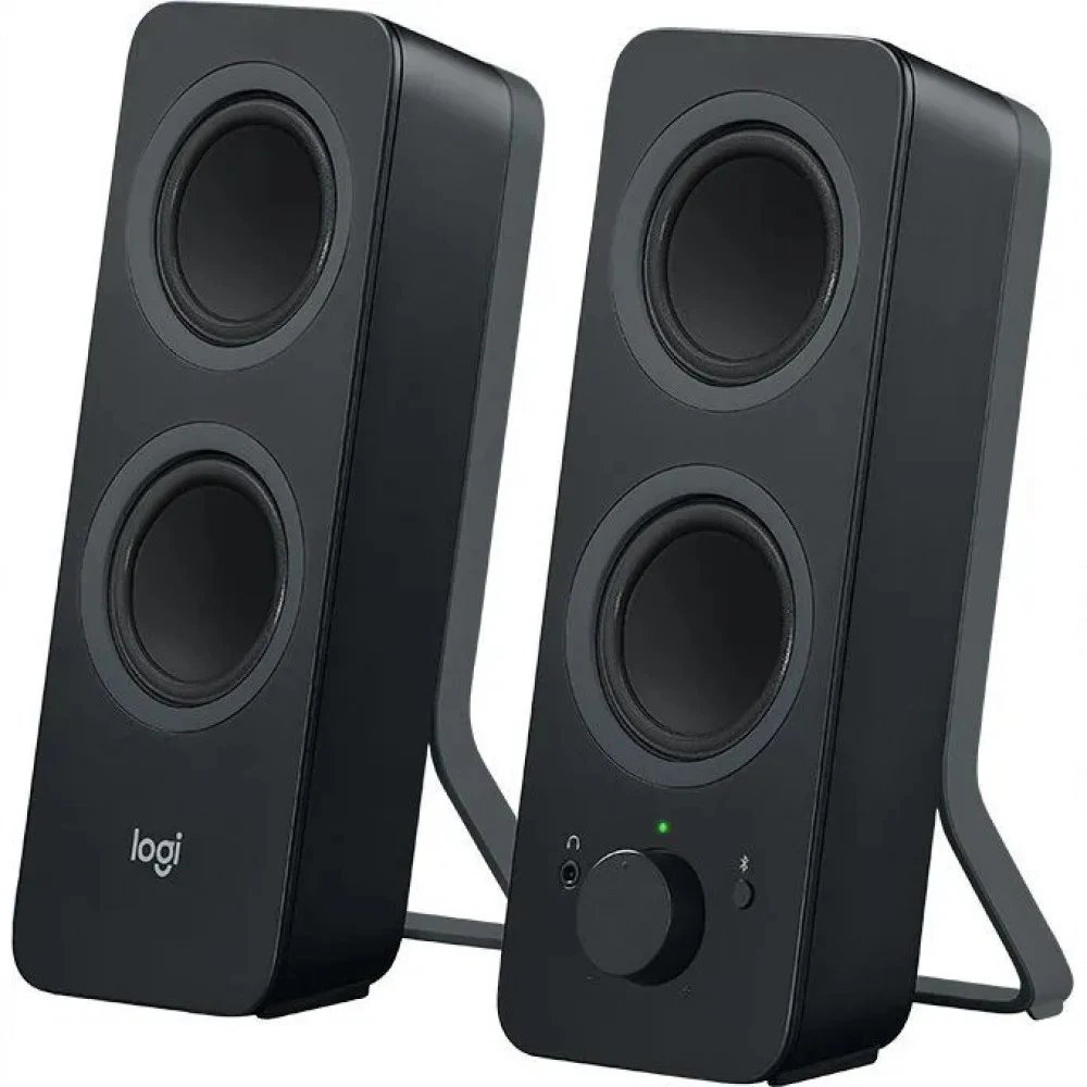 Logitech Акустическая 2.0 система Z207, 10 Вт, Bluetooth 4.2, рег. на передней панели, разъем для наушников, чёрный.