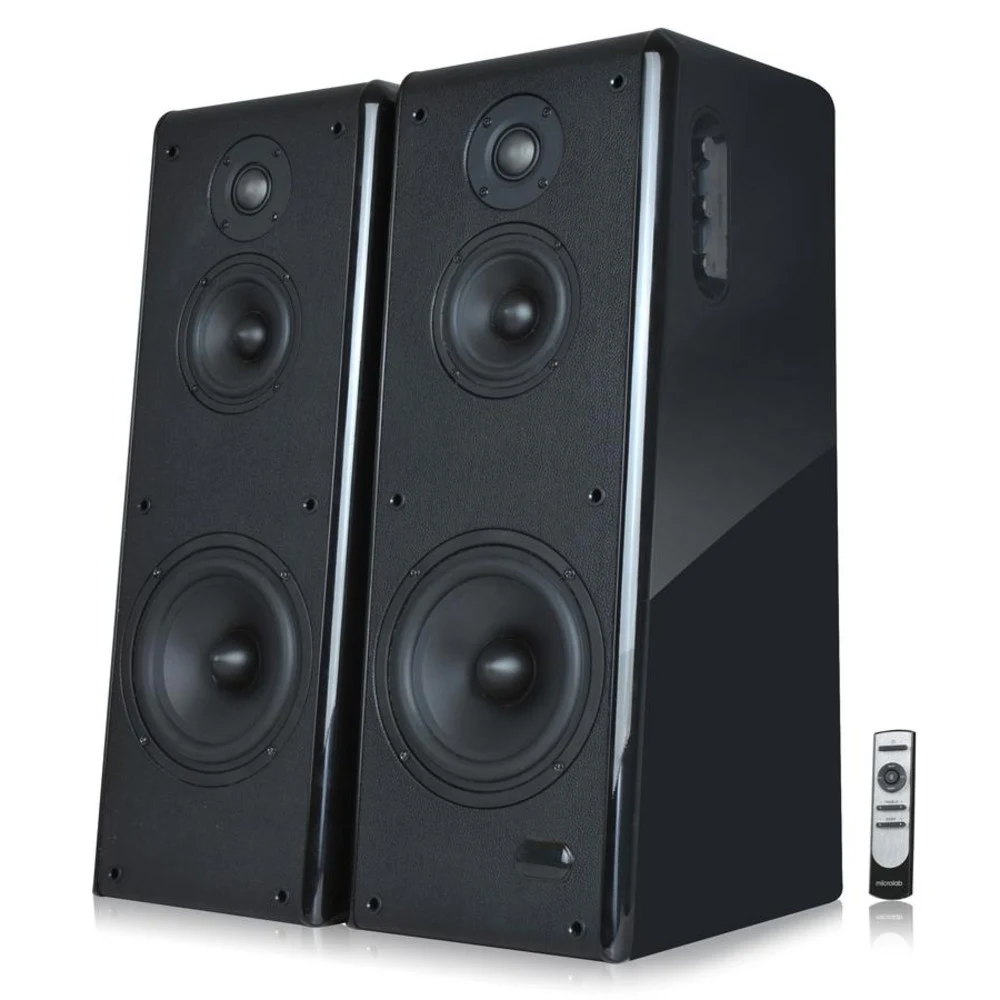 Колонки, Microlab, SOLO19, Bluetooth 4.0, 184Вт, Цифровой оптический вход, Цифровой коаксиальный вход, МДФ повышенной толщины, Беспроводной пульт ДУ, Чёрный