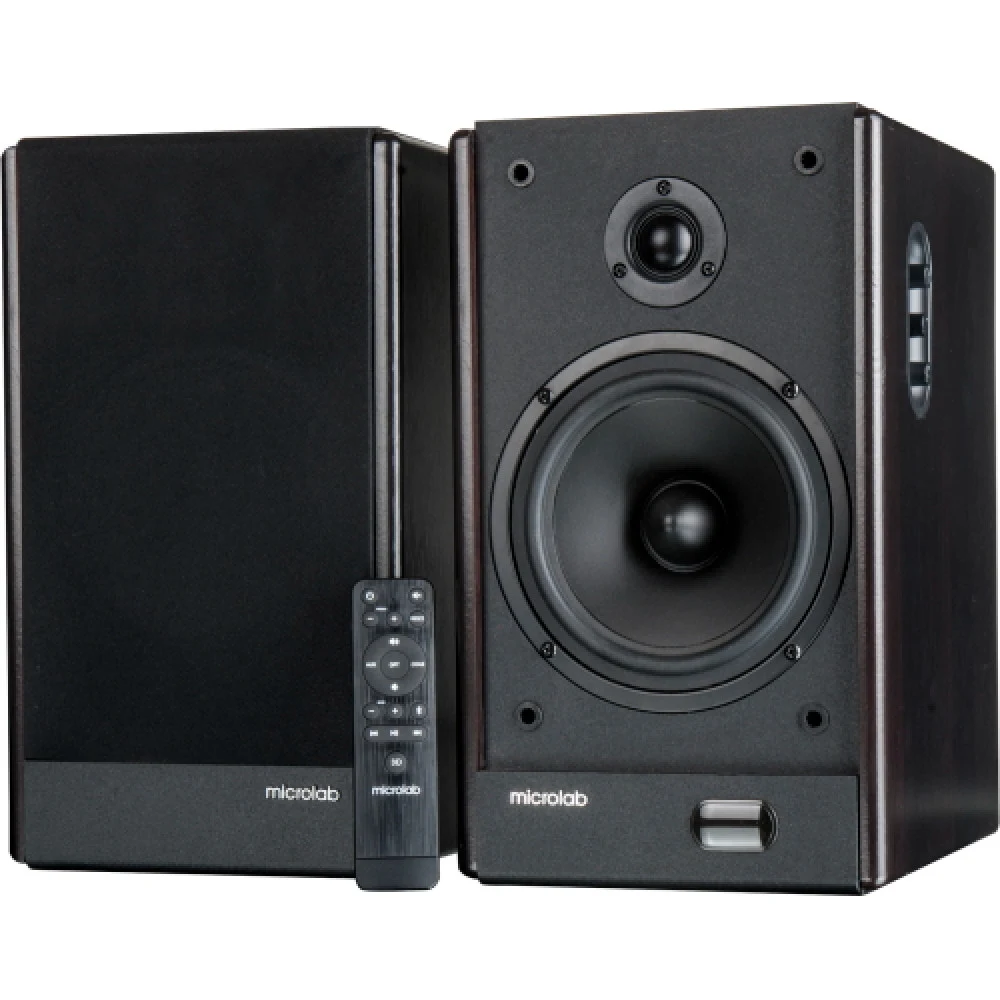 Акустическая система , Microlab, SOLO26, 2.0, 66Вт, Optical, Coaxial, AUX вход 380 mV, Беспроводной пульт ДУ, Возможность подключения к двум источникам звука одновременно, Чёрный