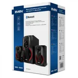 SVEN MS-304, черный, акустическая система 2.1, мощность (RMS): 20 Вт + 2x10 Вт, FM-тюнер, USB/SD, дисплей, ПДУ, Bluetooth
