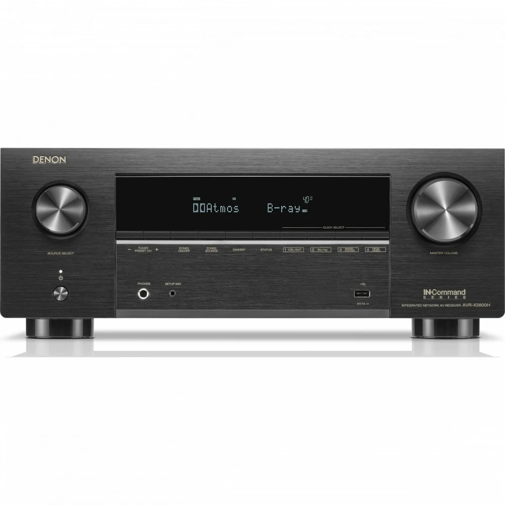 DENON AV-усилитель AVC-X3800H ЧЕРНЫЙ AV усилитель, 11.4, 2x105 Вт (8 Ом), 8K 60/50, Dolby Vision, HDR 10+, Dynamic HDR, HLG, Auro 3D, DTS:X, DTS Virtual:X, IMAX, Dolby TrueHD, Dolby Atmos, 360 Reali