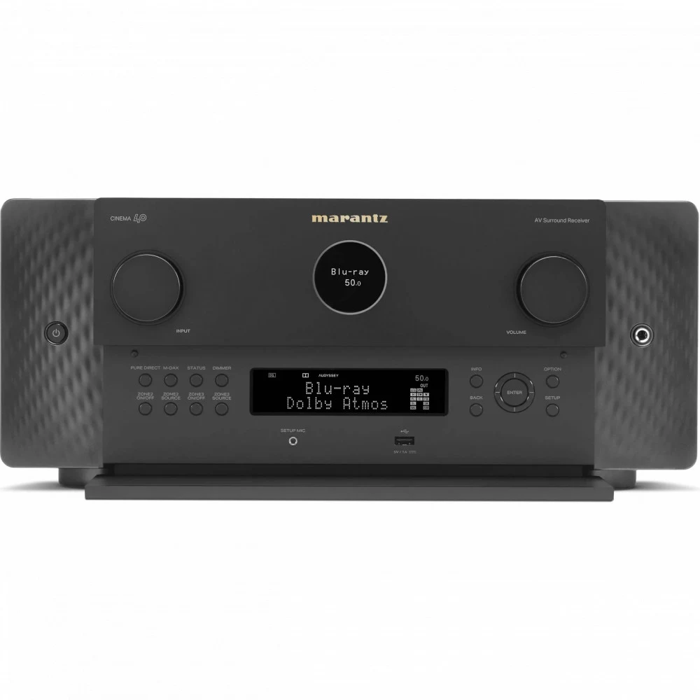 MARANTZ AV-Усилитель CINEMA40 ЧЕРНЫЙ АV-усилитель 9.4, 125 Вт на канал, Dolby Atmos, DTS:X и Auro-3D, 8K Ultra HD, и встроенным стримингом HEOS®, 7 входов и 3 выхода HDMI, AirPlay 2, 3 зоны, габарит
