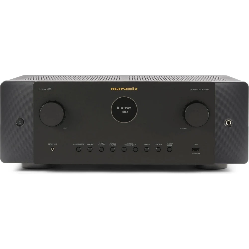 MARANTZ AV-Усилитель CINEMA60 ЧЕРНЫЙ АV-усилитель 7.2, 100 Вт на канал, Dolby Atmos, DTS:X, 8K Ultra HD, и встроенным стримингом HEOS®, 6 входов и 2 выхода HDMI, AirPlay 2, 2 зоны, габариты (ШхГхВ)