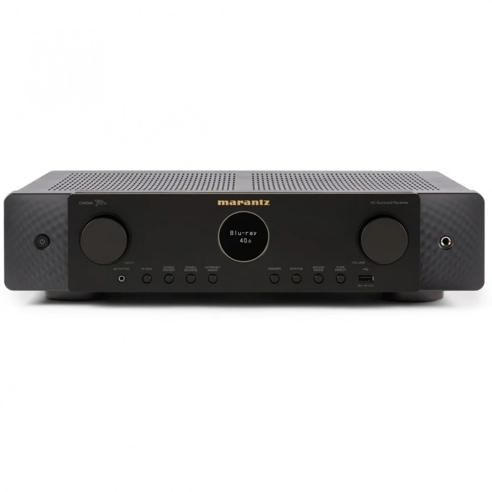 MARANTZ AV-Усилитель CINEMA70S ЧЕРНЫЙ Ультра-тонкий АV-усилитель 7.2, 50 Вт на канал, Dolby Atmos, DTS:X, 8K Ultra HD, и встроенным стримингом HEOS®, 6 входов и 1 выхода HDMI, AirPlay 2, 2 зоны, габ