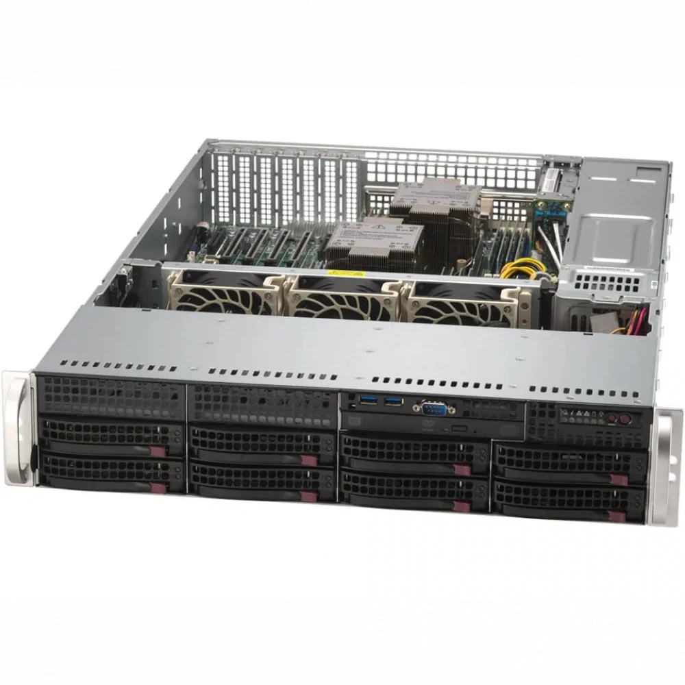 Суперсервер (промышленный компьютер), Supermicro, SYS-622B-TRT 152, Xeon 6507P, 1x32GB DDR5-5600 ECC RDIMM, 1x480GB NVMe PCIe 4.0 SSD M.2, 2x1200W, 2х RJ45 10G LAN