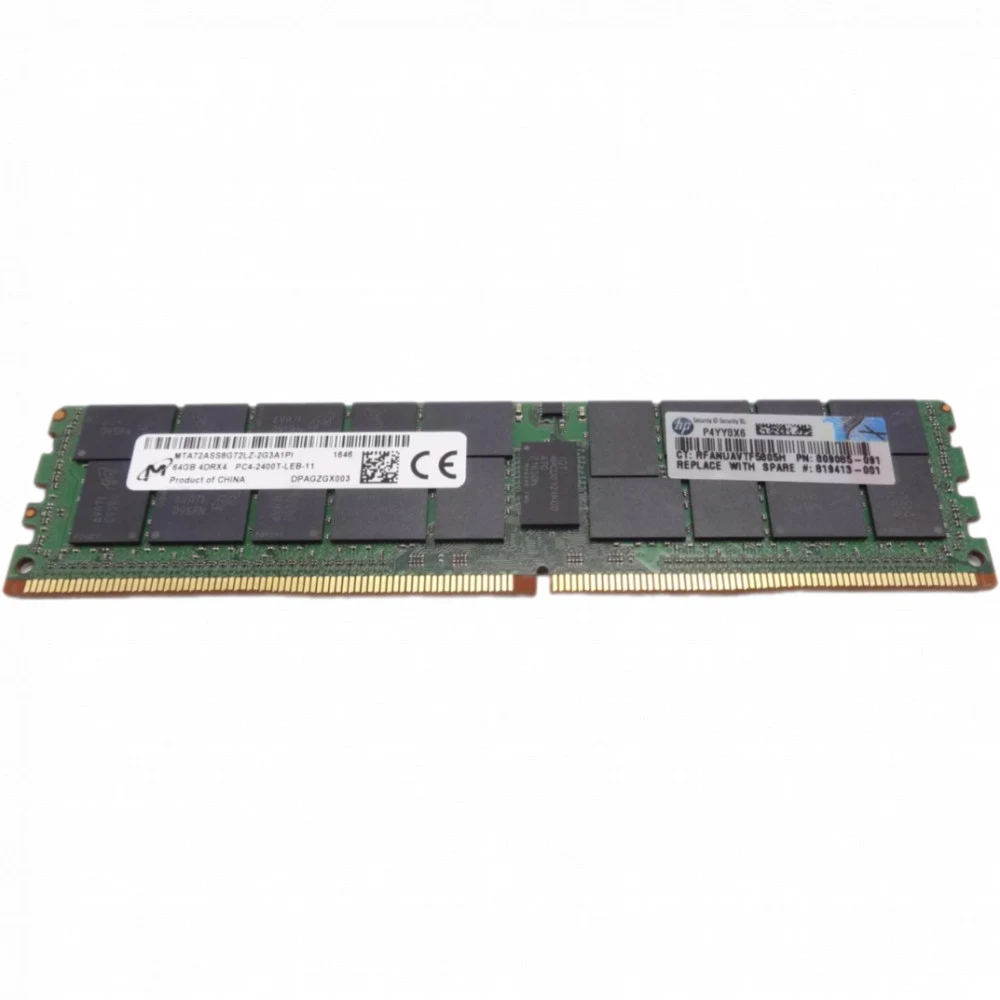 Оперативная память HP 64GB (1x64GB) Quad Rank x4 DDR4-2400 CAS-17-17-17 Load Registered Memory Kit [805358-B21], 805358-B21 819413-001 809085-091