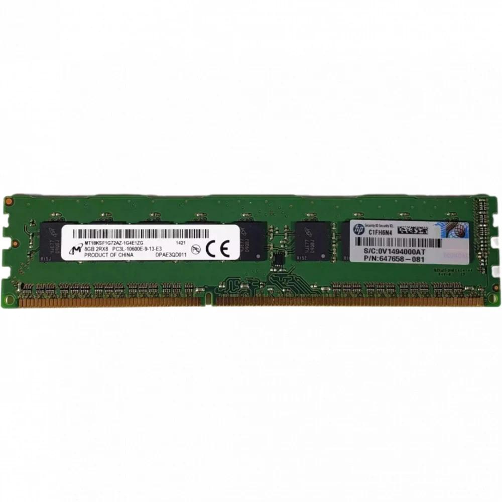 Оперативная память HP 8Gb Unbuffered ECC PC3L-10600E [647909-B21], 647909-B21 664696-001 647658-081 687469-001