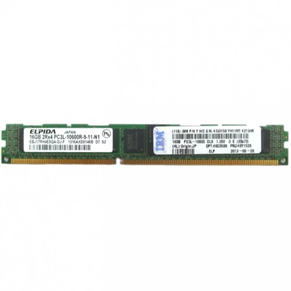 Модуль памяти IBM 16GB (1x16GB, 2Rx4, 1.35V) PC3L-10600 CL9 ECC DDR3 1333MHz VLP RDIMM для x3500M4/x3550M4/x3650M4