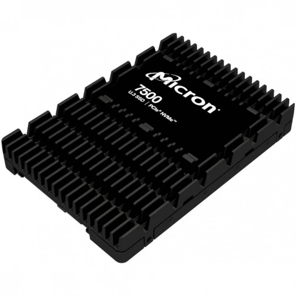Твердотельный накопитель/ Micron SSD 7500 PRO, 1920GB, U.3(2.5" 15mm), NVMe, PCIe 4.0 x4, 3D TLC, R/W 6800/2700MB/s, IOPs 1 100 000/145 000, TBW 3504, DWPD 1 (12 мес.)