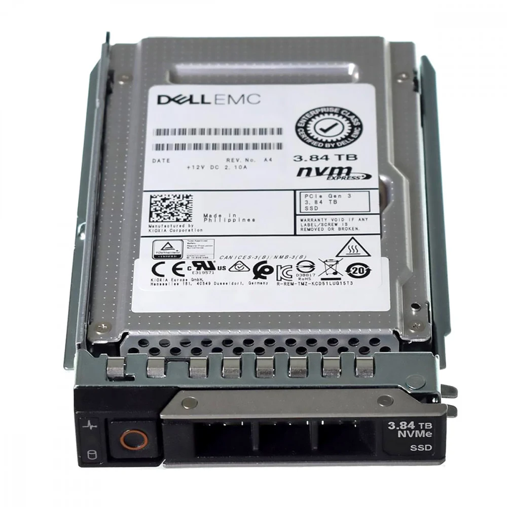 Dell 3.84TB Enterprise NVMe, Read Intensive AG Hard Drive U.2 Gen4 with carrier for G15 / G16 srv