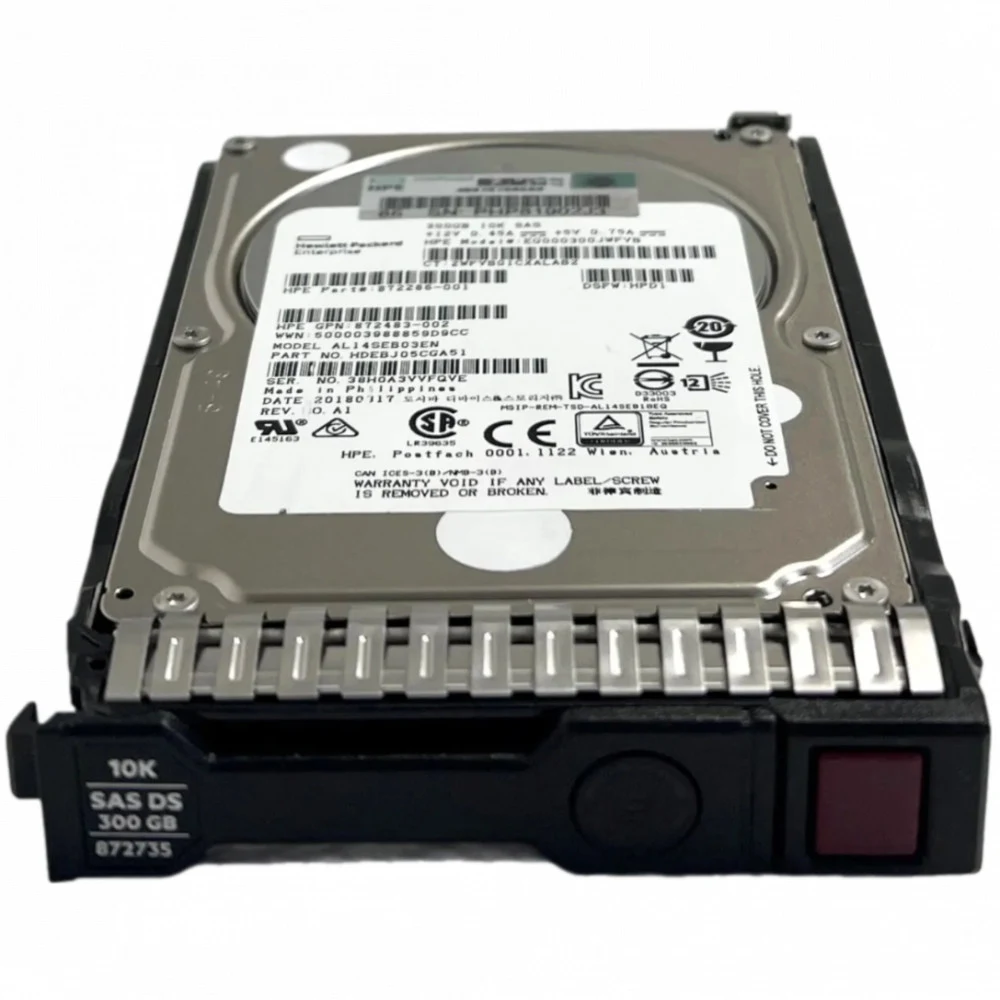 HP 300GB 12G SAS 10K rpm SFF (2.5-inch) Hot Plug SC DS Enterprise (for HP Proliant Gen9 servers) (872475-B21 / 872735-001 / 872735-001B)