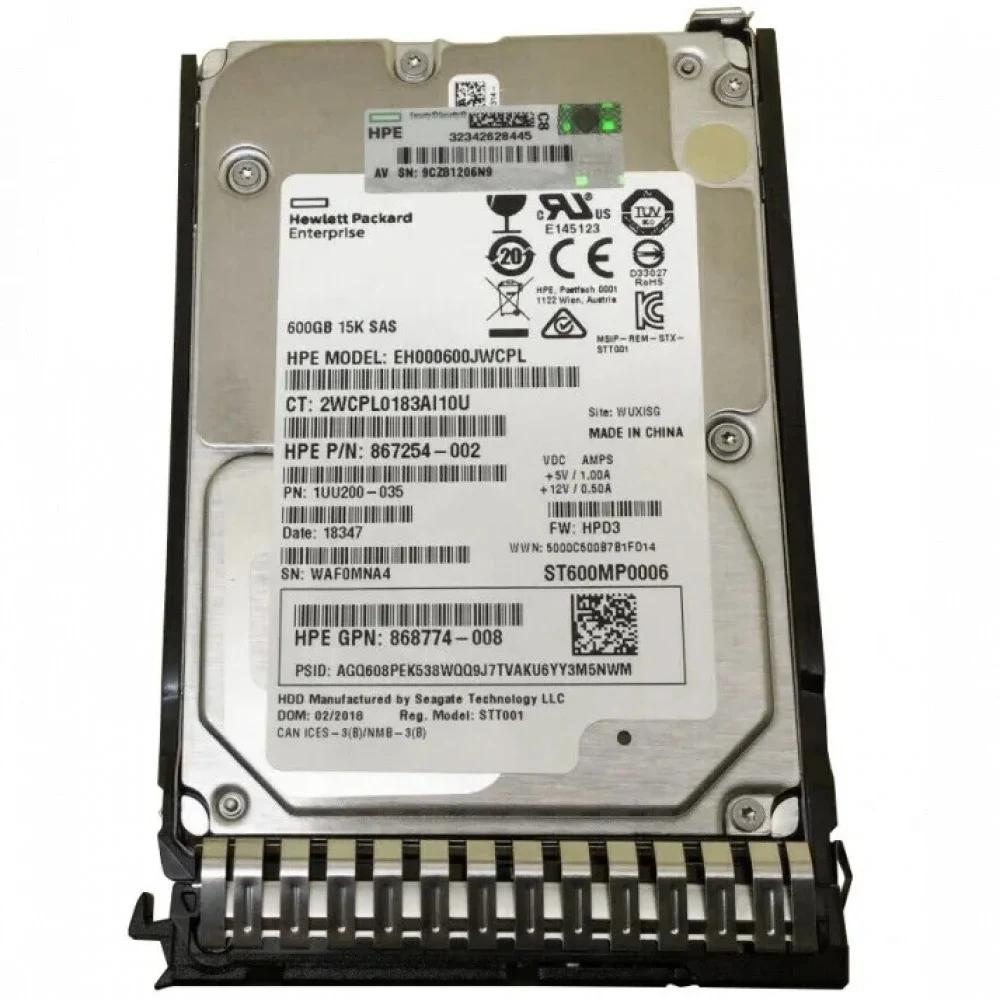 HPE 600GB 2,5''(SFF) SAS 15K 12G Hot Plug w Smart Drive SC DS Enterprise HDD (for HP Proliant Gen9/Gen10 servers) [870757-B21], 870757-B21 870757-S21 870794-001