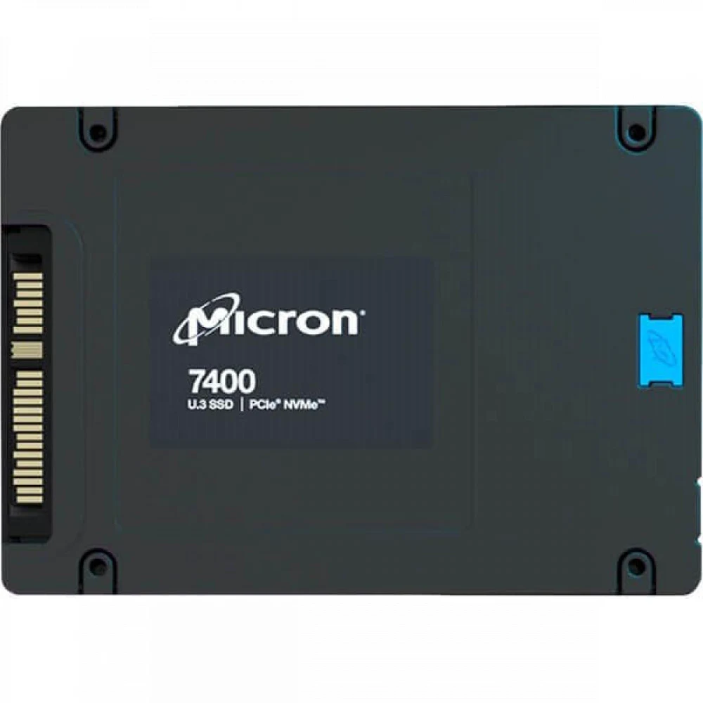 Серверный SSD Crucial Micron 7400 PRO, 3840GB, U.3(2.5" 7mm), NVMe, PCIe 4.0 x4, 3D TLC, R/W 6600/3500MB/s, IOPs 800 000/150 000, TBW 7000, DWPD 1 (12 мес.) [MTFDKCB3T8TDZ-1AZ1ZABYYR]