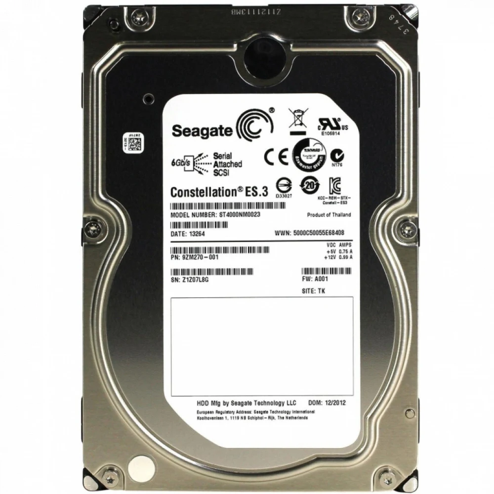 Корпоративный жесткий диск 4TB Seagate Constellation ES.3 ST4000NM0023 Enterprise Capacity SAS 2.0 3.5" 7200rpm 128Mb. Надежный и быстрый. Жесткий диск корпоративного класса большой емкости для прил