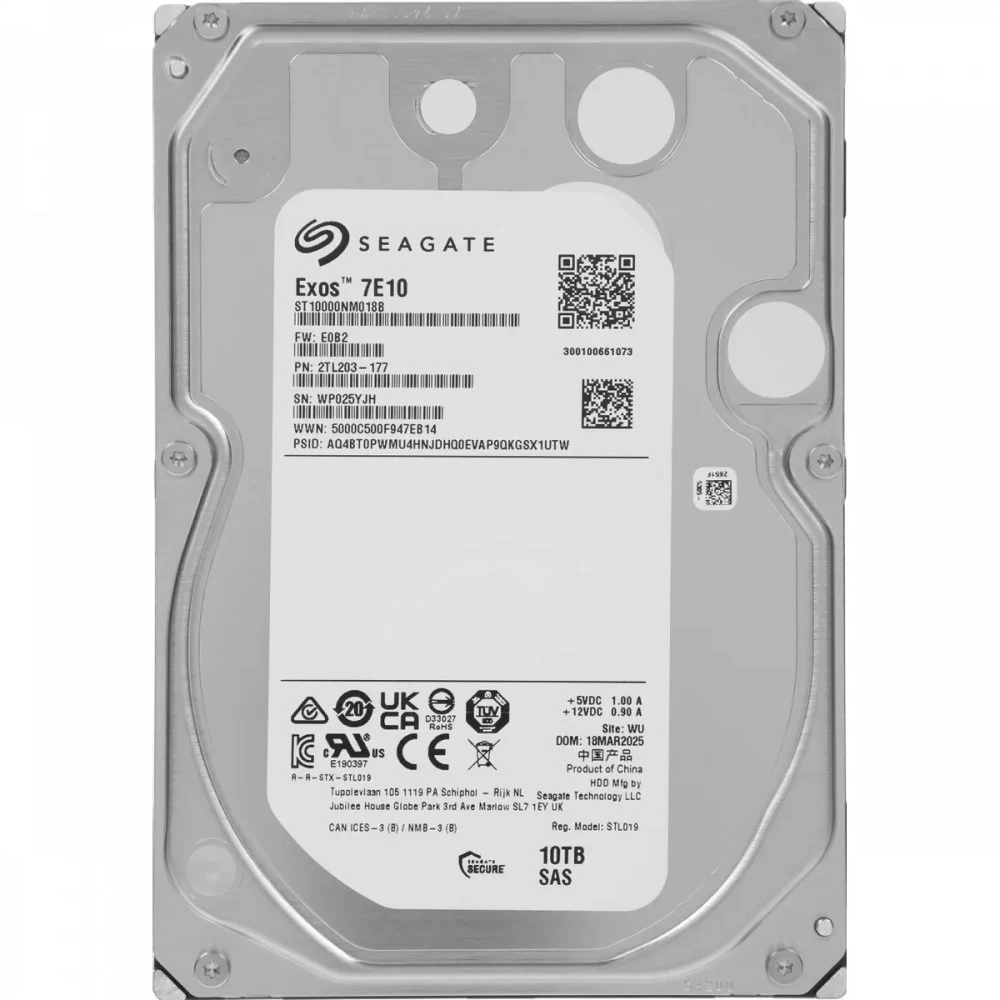Жесткий диск/ HDD Seagate SAS 10Tb Enterprise Capacity Exos 7E10 12Gb/s 256Mb 1 year warranty (replacement ST10000NM002G, MG09SCA10TE, WUS721010AL5204)