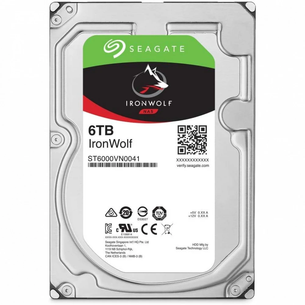Жесткий диск Seagate IronWolf NAS HDD 3.5" SATA 6Tb, 5400 rpm, 256Mb buffer, 512e/4Kn, ST6000VN006, 1 year, (analog ST6000VN001)