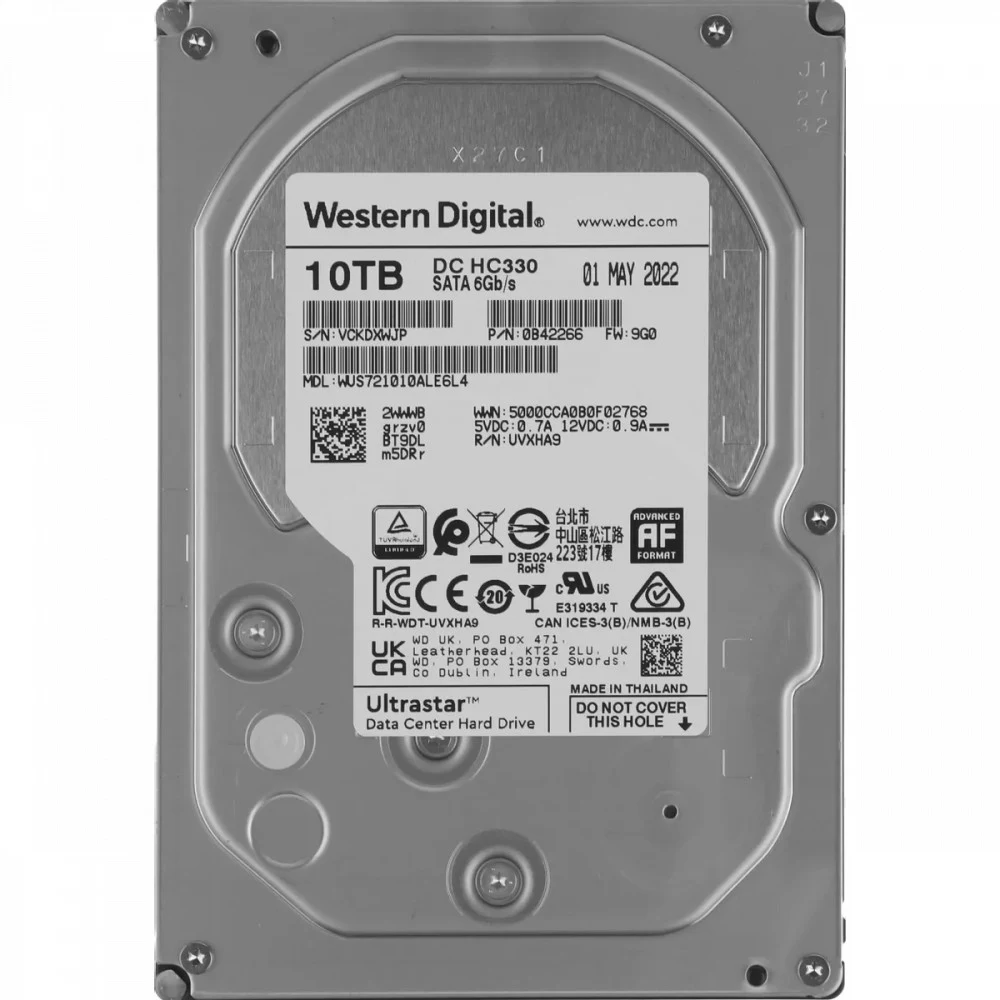 Жесткий диск SATA 10TB 7200RPM 6GB / S 256MB DC HC330 WUS721010ALE6L4_0B42266 WD