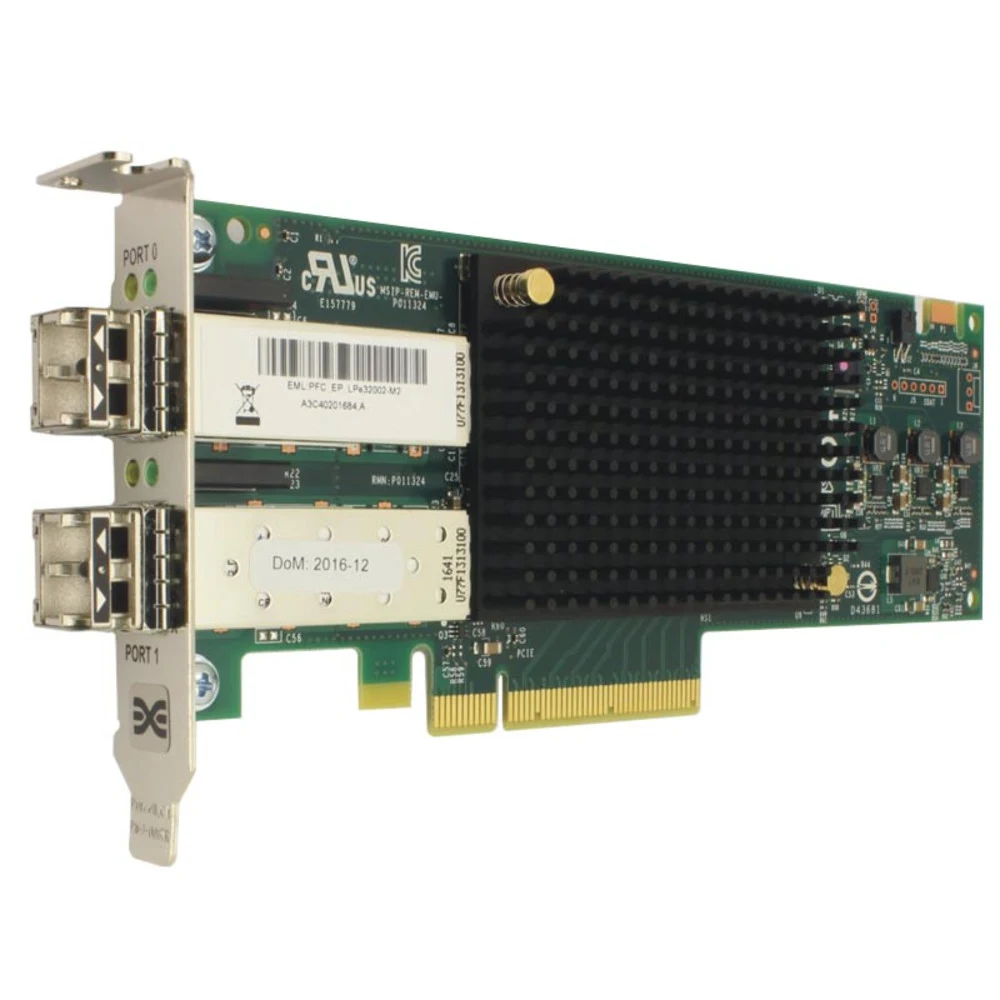 Сетевой адаптер Broadcom Emulex LPe32002-M2 (REV 001 / REV A ) Gen 6 (32GFC), 2-port, 32Gb/s, PCIe Gen3 x8, LC MMF 100m, трансиверы установлены {5} (011368) (011412)
