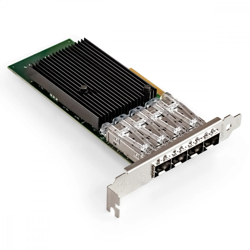 Сетевой адаптер ExeGate EXE-X710-4SFP+ (PCI-E x8 v.3, порты 4x SFP+, Quad 10Gb/s, Server NIC Chipset Intel FTXL710)