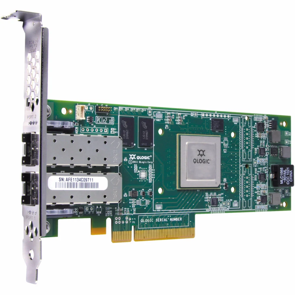 HPE SN1100Q Dual Channel 16Gb FC Host Bus Adapter PCI-E 3.0 (LC Connector), incl. 2x16 Gbps SFP+, incl. h/h & f/h. Brckts req. for Gen9 / 10