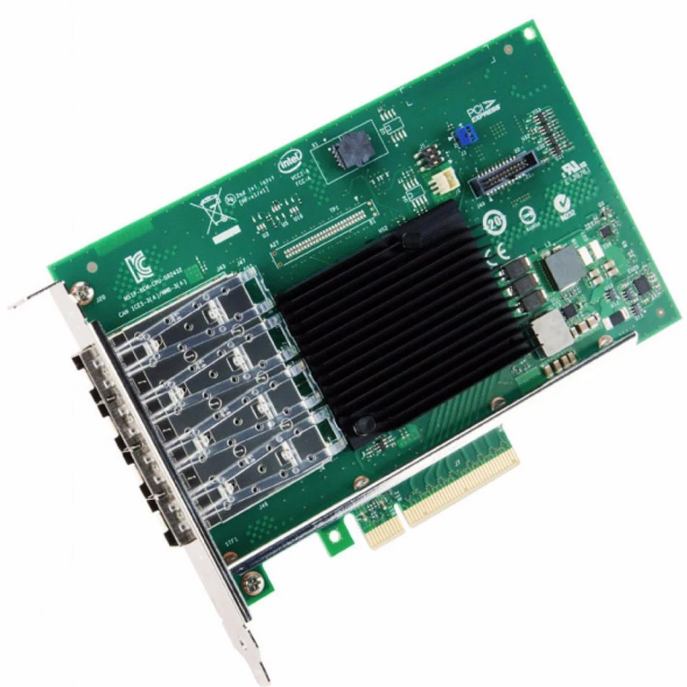 Сетевая карта/ Intel® Ethernet Converged Network Adapter X710-DA4, Quad SFP+ Ports, 10 GBit/s, PCI-E x8 (v3), VMDq, PCI-SIG SR-IOV Capable, iSCSI, FCoE, NFS