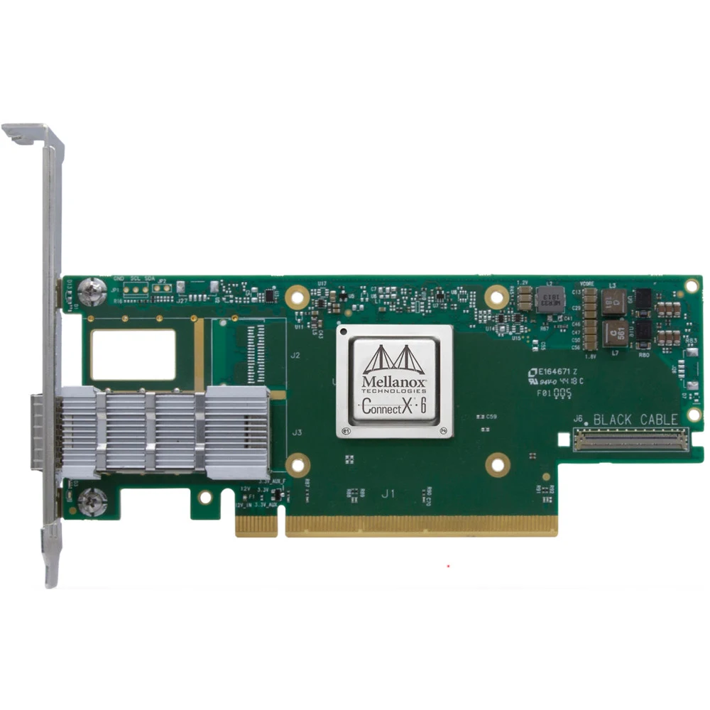 Mellanox ConnectX-6 VPI adapter card, HDR IB (200Gb/s) and 200GbE, single-port QSFP56, PCIe4.0 x16, tall bracket, single pack