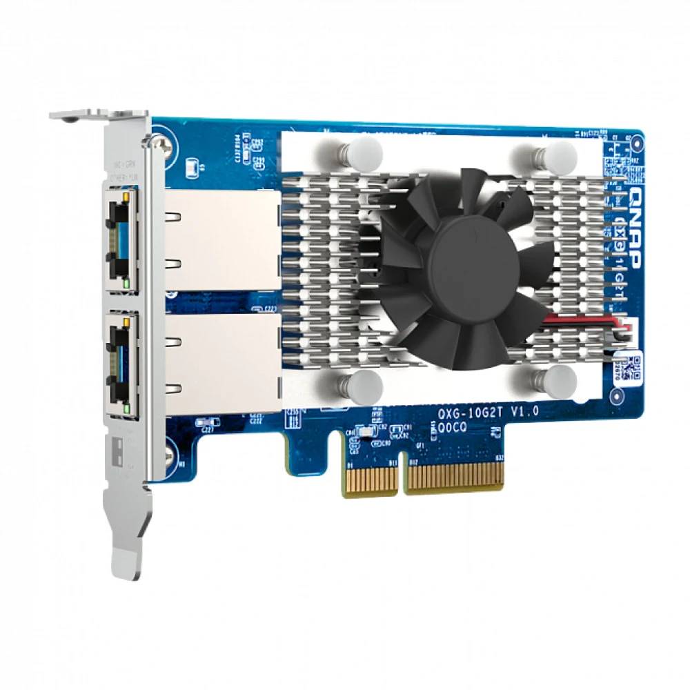 Сетевая карта/ QNAP QXG-10G2T Dual-port BASET 10GbE network expansion card low-profile form factor PCIe Gen3 x4