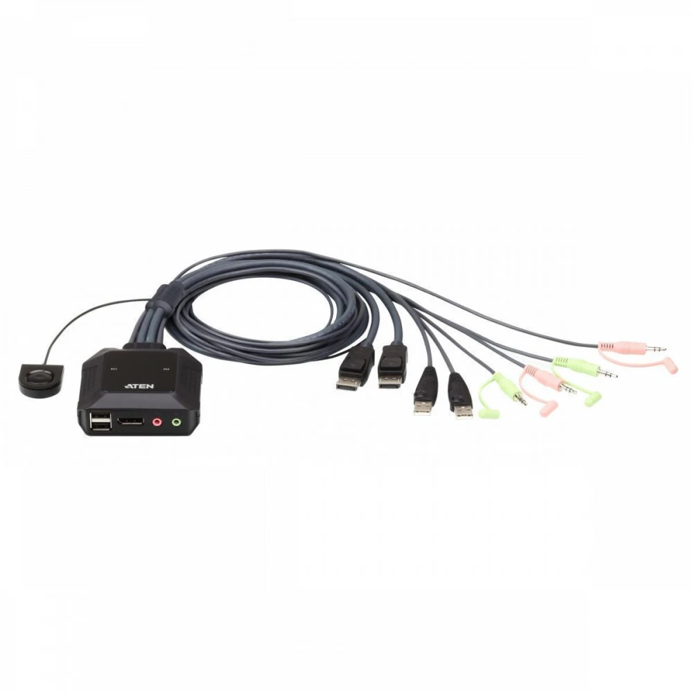 2-портовый, USB, DisplayPort, кабельный KVM-переключатель с пультом удаленного переключения порта, разрешение 2560 x 1600 при 60 Гц/ 2 PORT HDMI KVM SWITCH.