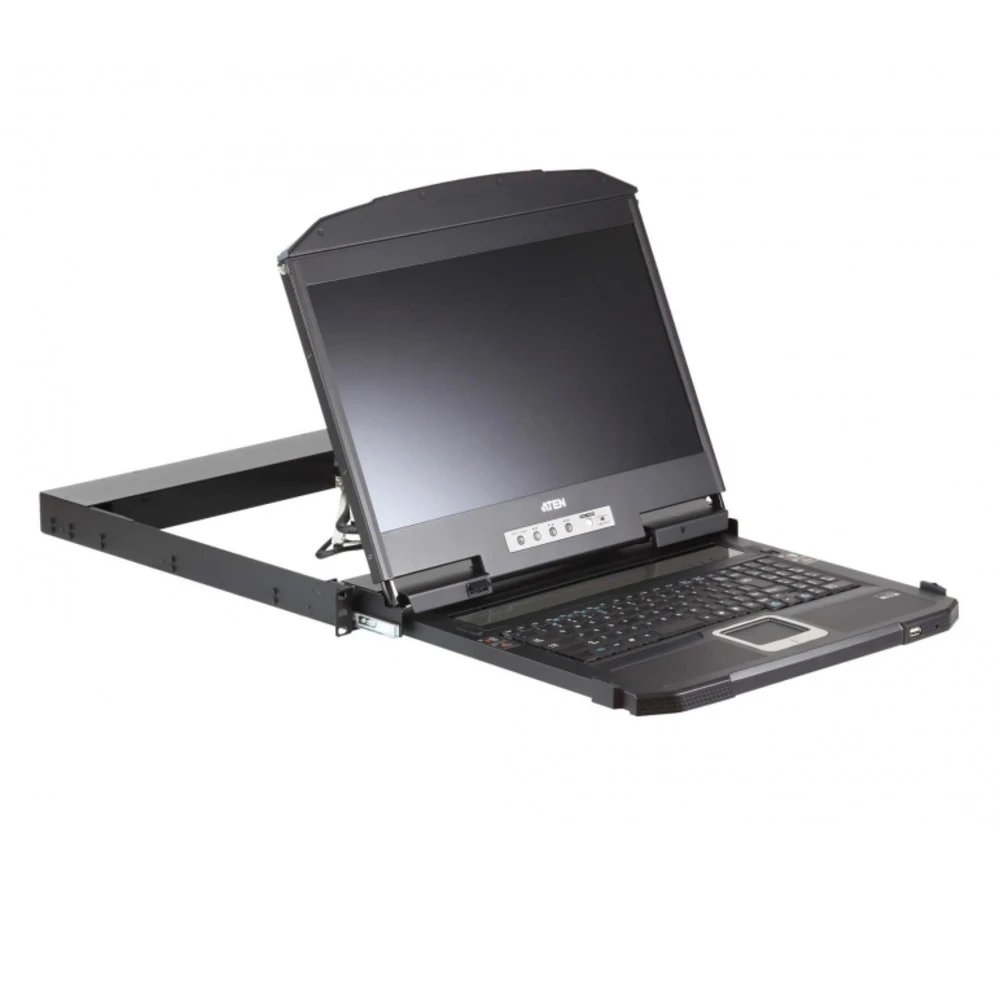 КВМ-консоль, ATEN, CL3800NW-ATA-RG, 18.5", 1U, Ultra Short Depth, Dual Rail, USB, HDMI, DVI, VGA, W/RU, KBW/EU CORD