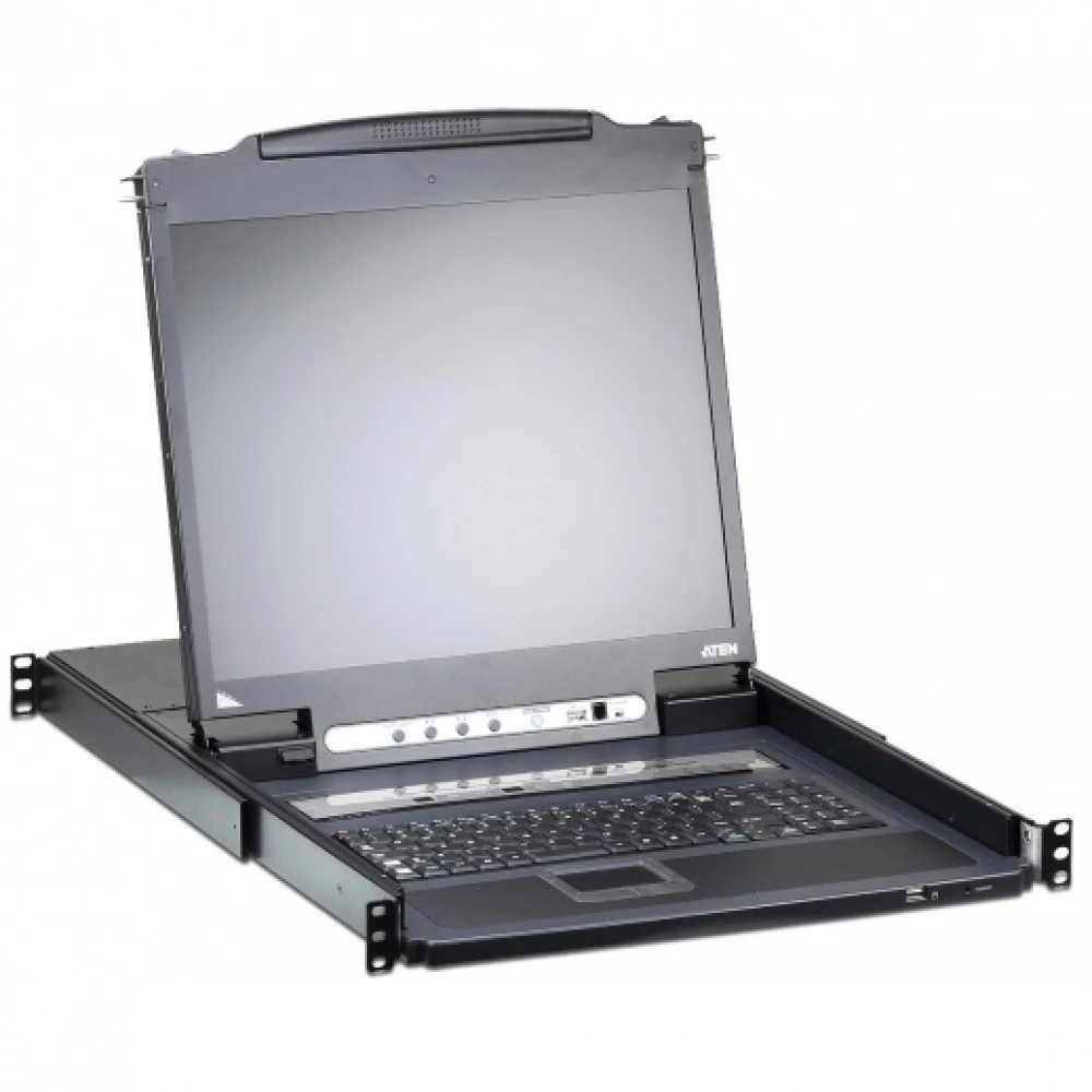 16-портовый IP KVM-переключатель с ЖК-дисплеем Slideaway/ATEN/ SINGLE RAIL 16P PS/2-USB LCDKVMP 17INCH WIH IP