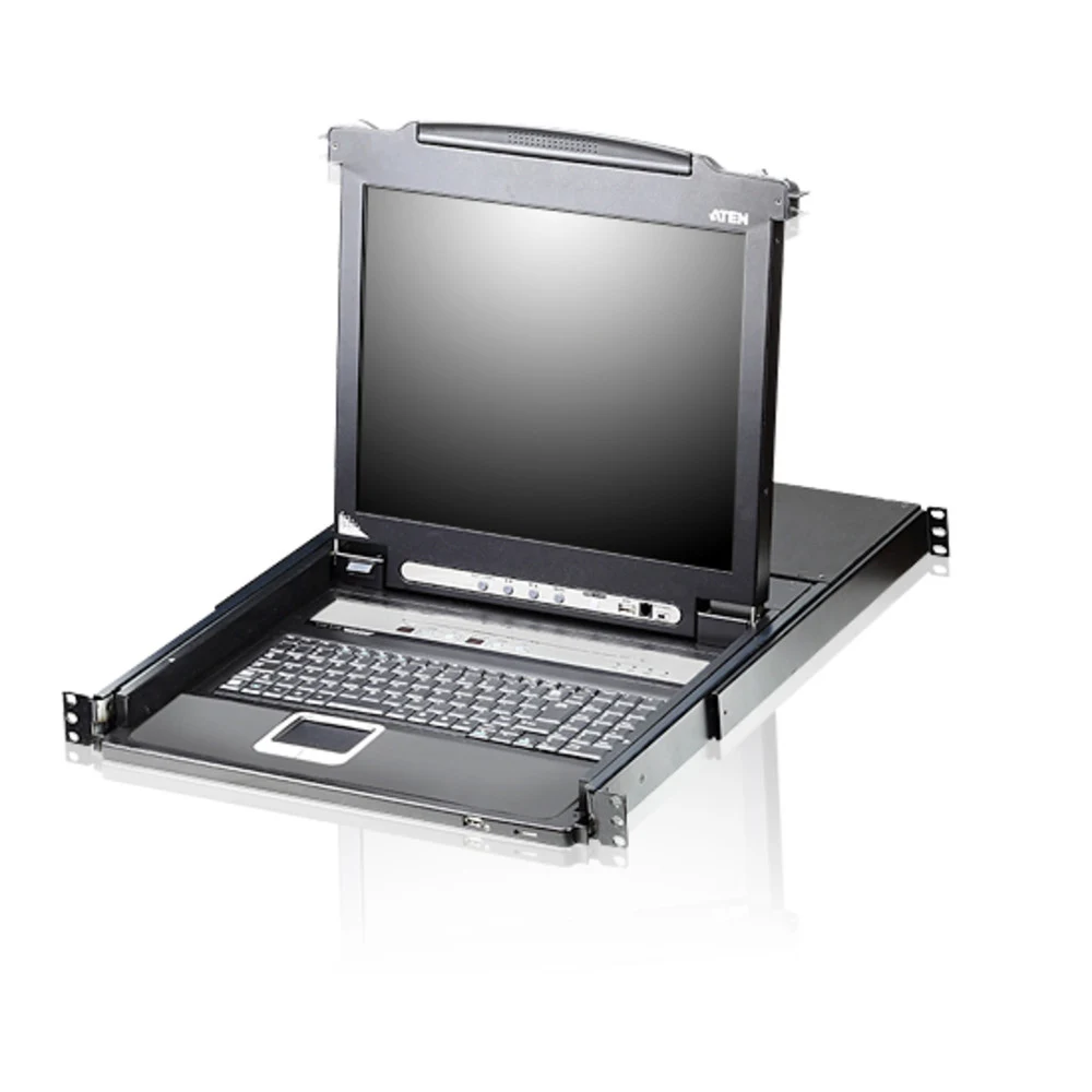 16-портовый KVMP-переключатель с ЖК-дисплеем Slideaway/ATEN/ SINGLE RAIL 16P PS/2-USB LCDKVMP 17INCH