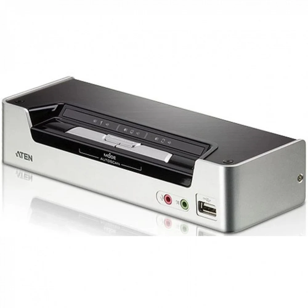 Переключатель, электрон., KVM+Audio+USB 2.0, 1 user USB+HDMI => 2 cpu USB+HDMI, соШнур. USB 2х1.8м., настол., исп.стандарт, без OSD, некаскад../ CUBIQ 2 PORT HDMI KVMP SWITCH W/1.8M