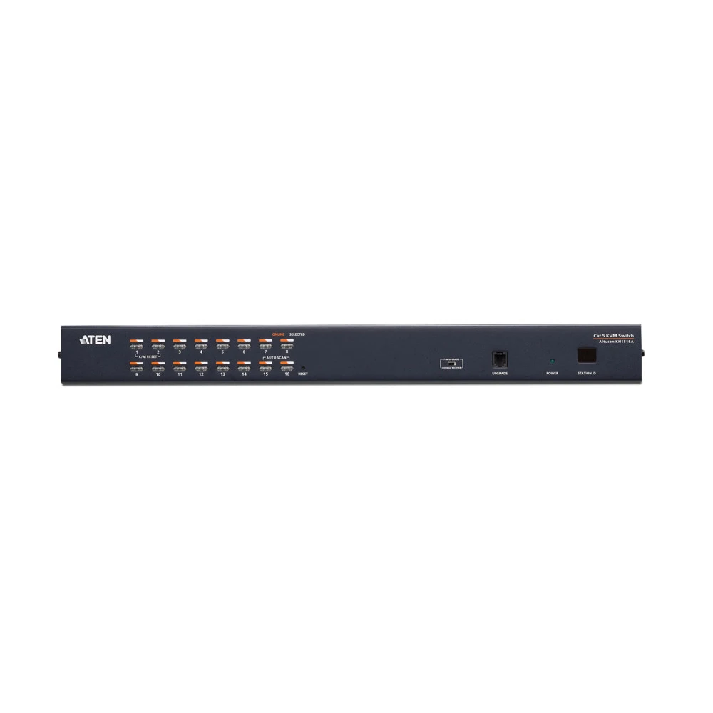 16-портовый КВМ-коммутатор высокой плотности с кабелем Cat 5 KH1516A/KH1516A-AX-G/ 16 Port Cat 5 High Density KVM SW W/POWER
